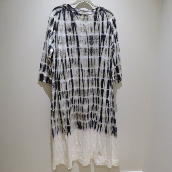 GILDA MIDANI Maria Maxi Dress in Black White Tie Dye Lagenlook Artsy Boho NWT - Picture 12 of 16